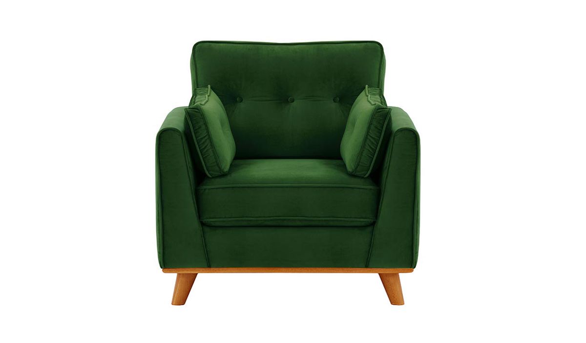 Fauteuil Farrow, vert foncé - Velluto 10, Couleur des pieds: aveo