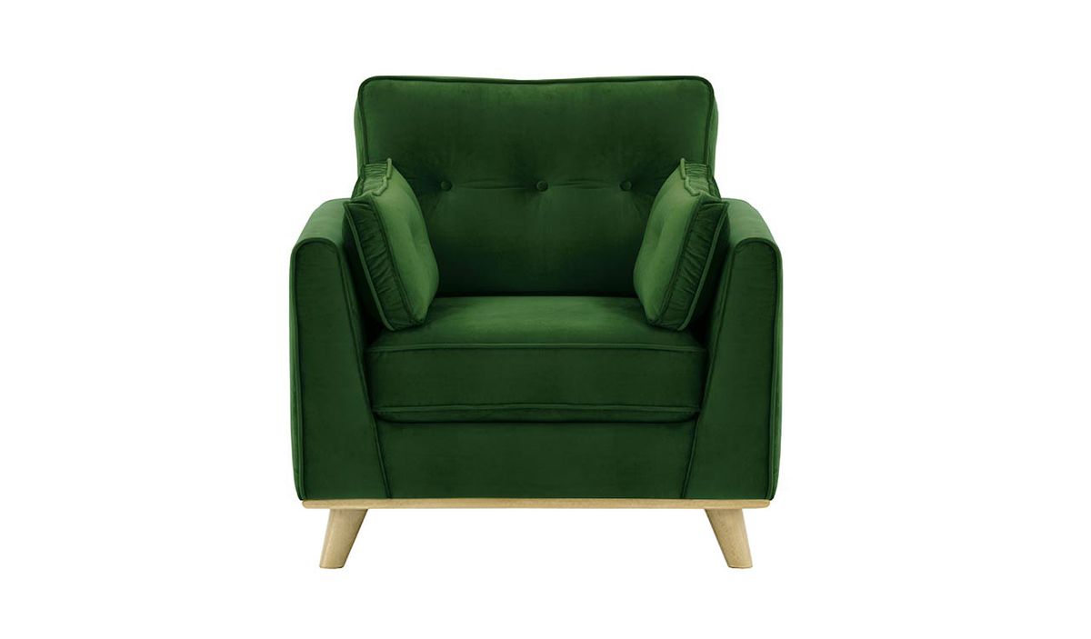 Fauteuil Farrow, vert foncé - Velluto 10, Couleur des pieds: Noir wax