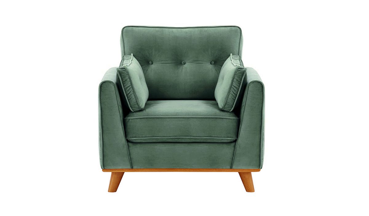 Fauteuil Farrow, bleu - Velluto 12, Couleur des pieds: aveo