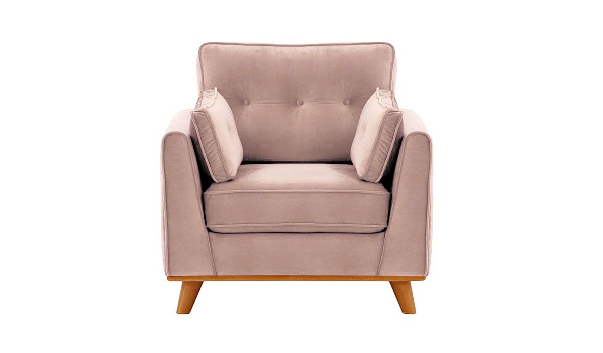 Fauteuil Farrow, lila/rose - Velluto 14, Couleur des pieds: aveo