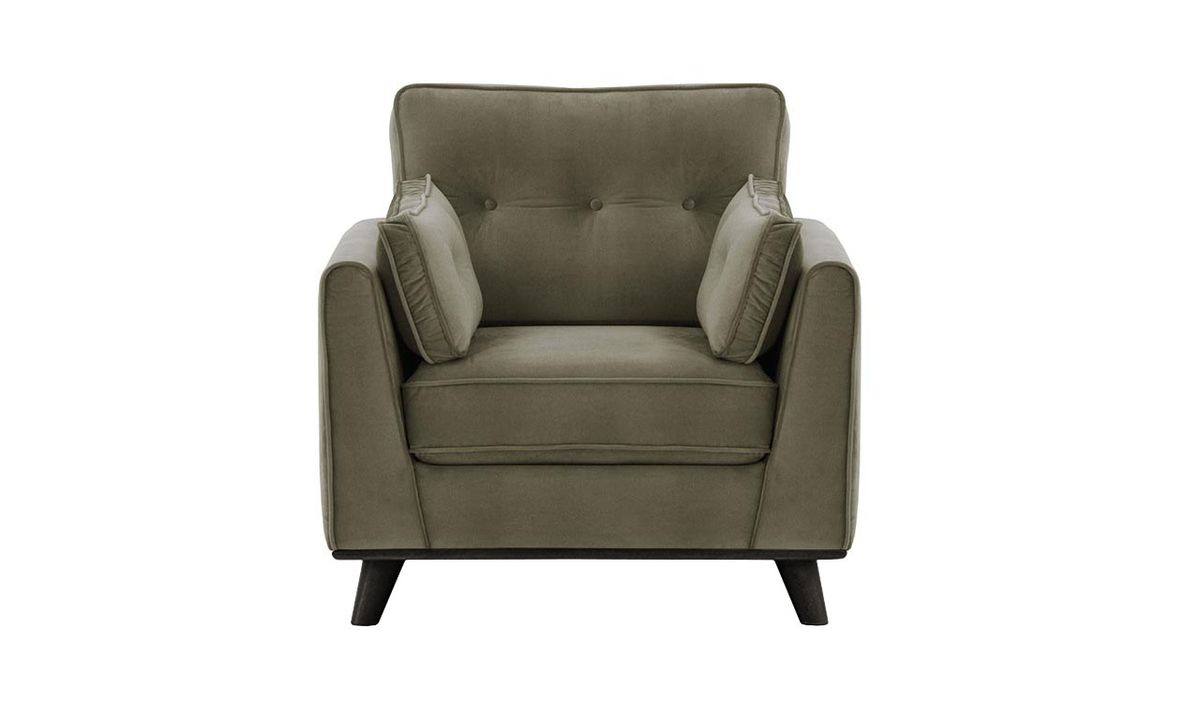 Fauteuil Farrow, gris éléphant - Velluto 17, Couleur des pieds: Noir