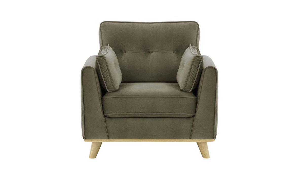 Fauteuil Farrow, gris éléphant - Velluto 17, Couleur des pieds: Noir wax