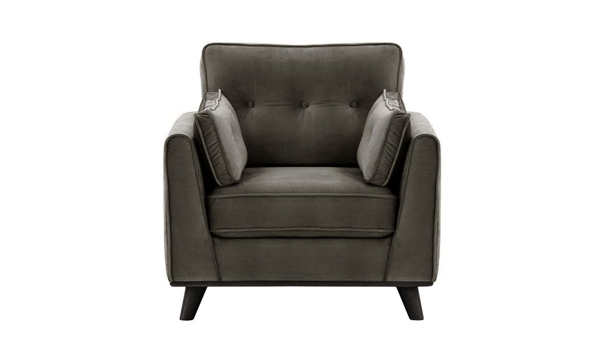 Fauteuil Farrow, graphite - Velluto 19, Couleur des pieds: Noir