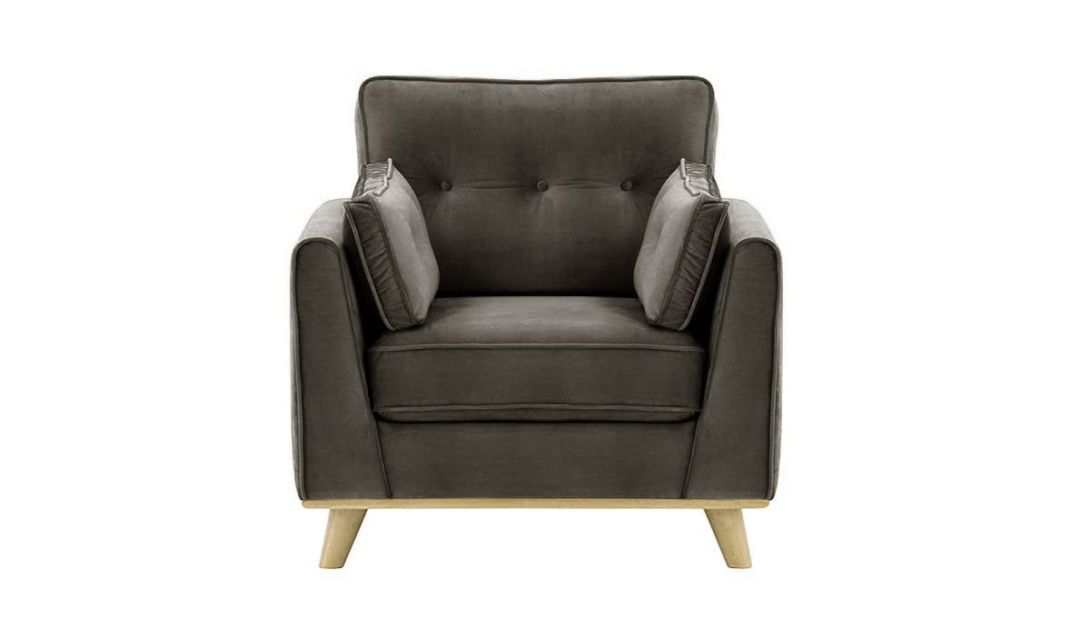 Fauteuil Farrow, graphite - Velluto 19, Couleur des pieds: Noir wax