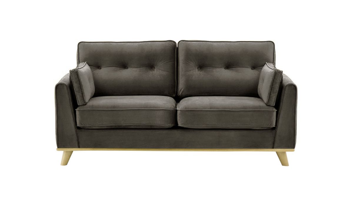 Canapé 2,5 places Farrow, graphite - Velluto 19, Couleur des pieds: Noir wax
