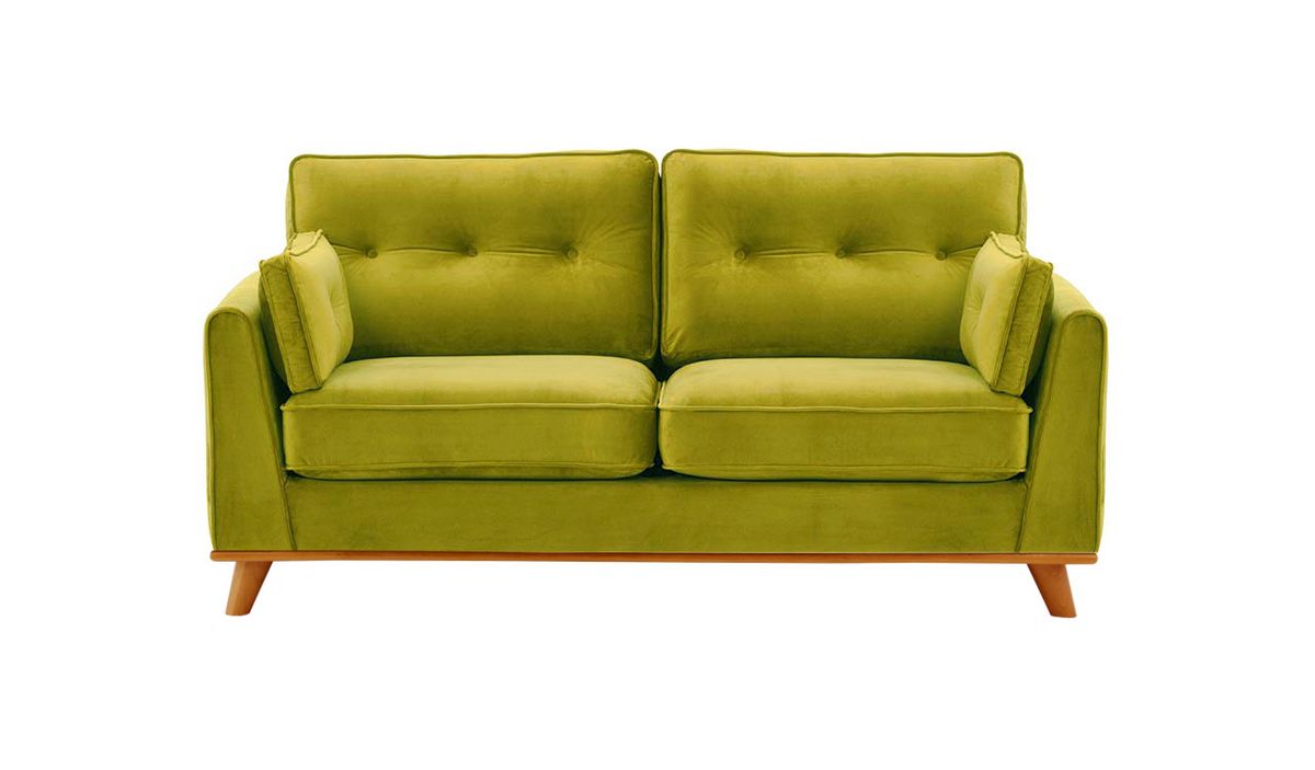 Canapé 2,5 places Farrow, olive - Velluto 9, Couleur des pieds: aveo