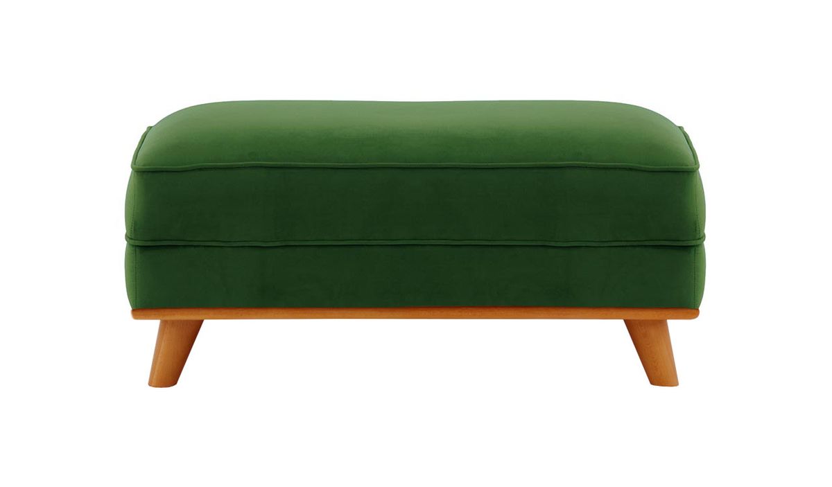 Pouf Farrow, vert foncé - Velluto 10, Couleur des pieds: aveo