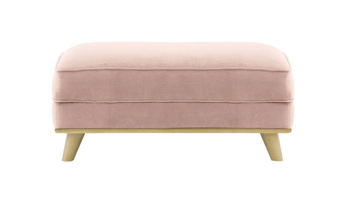 Pouf Farrow, lila/rose - Velluto 14, Couleur des pieds: Noir wax