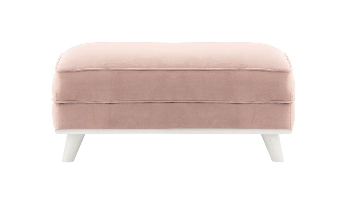 Pouf Farrow, lila/rose - Velluto 14, Couleur des pieds: Blanc