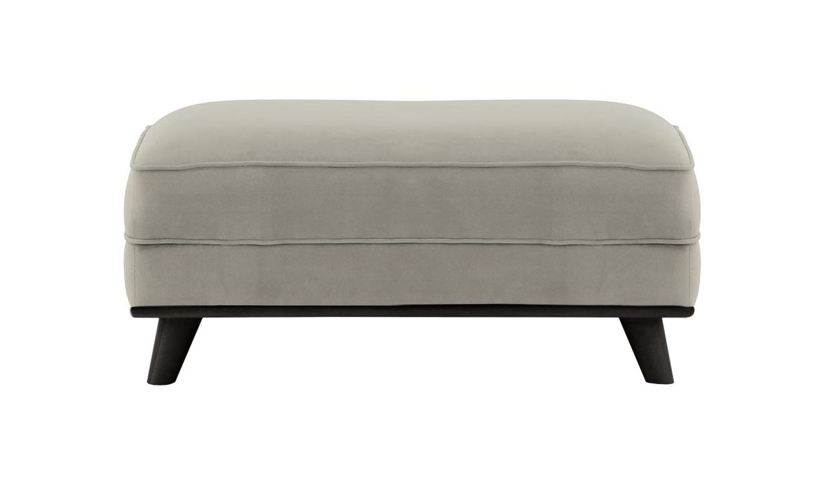 Pouf Farrow, gris clair - Velluto 15, Couleur des pieds: Noir