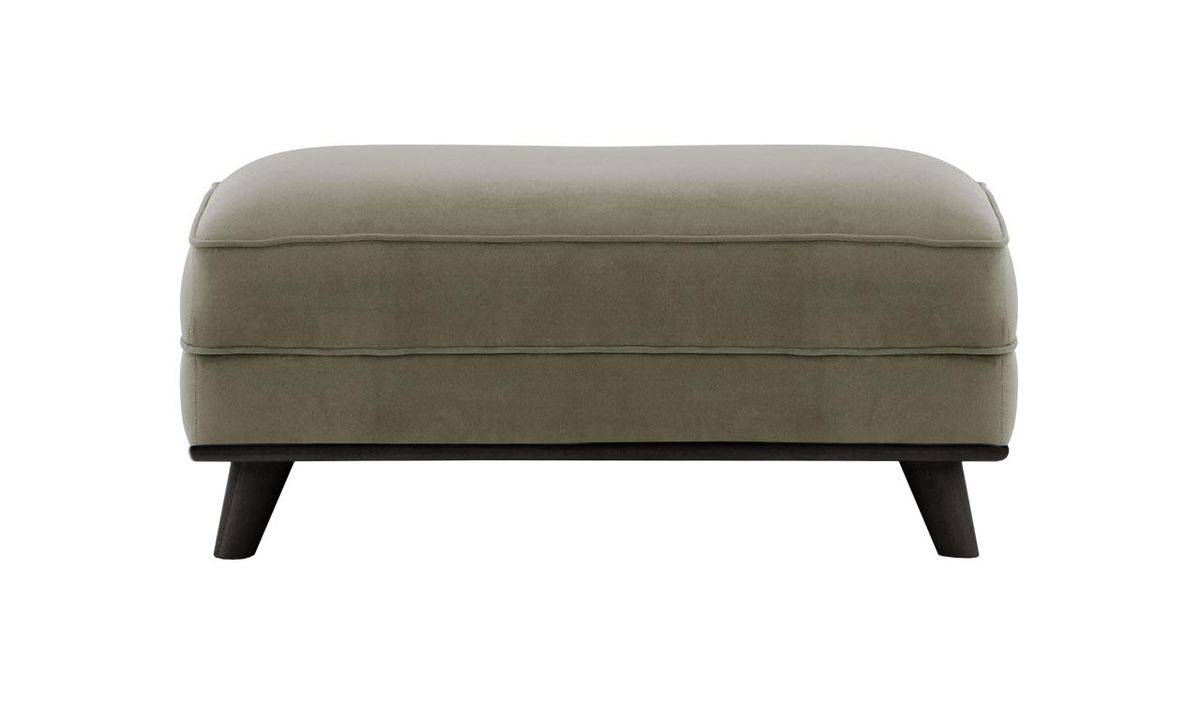Pouf Farrow, gris éléphant - Velluto 17, Couleur des pieds: Noir