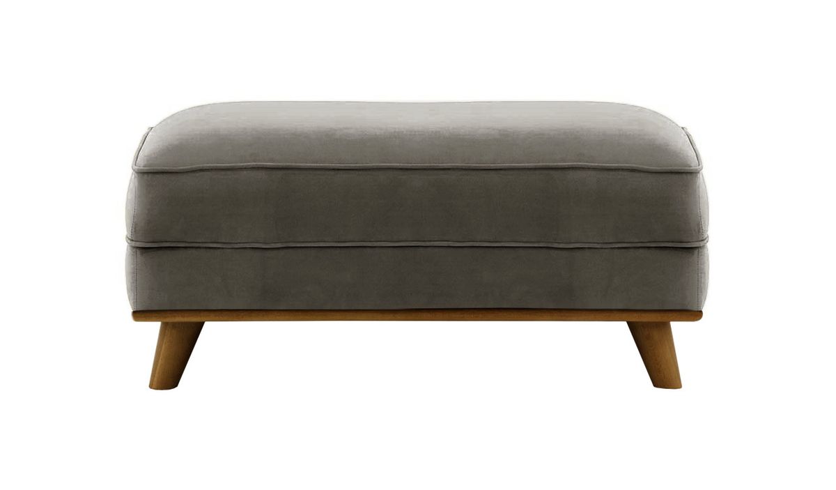 Pouf Farrow, graphite - Velluto 19, Couleur des pieds: Chêne foncé