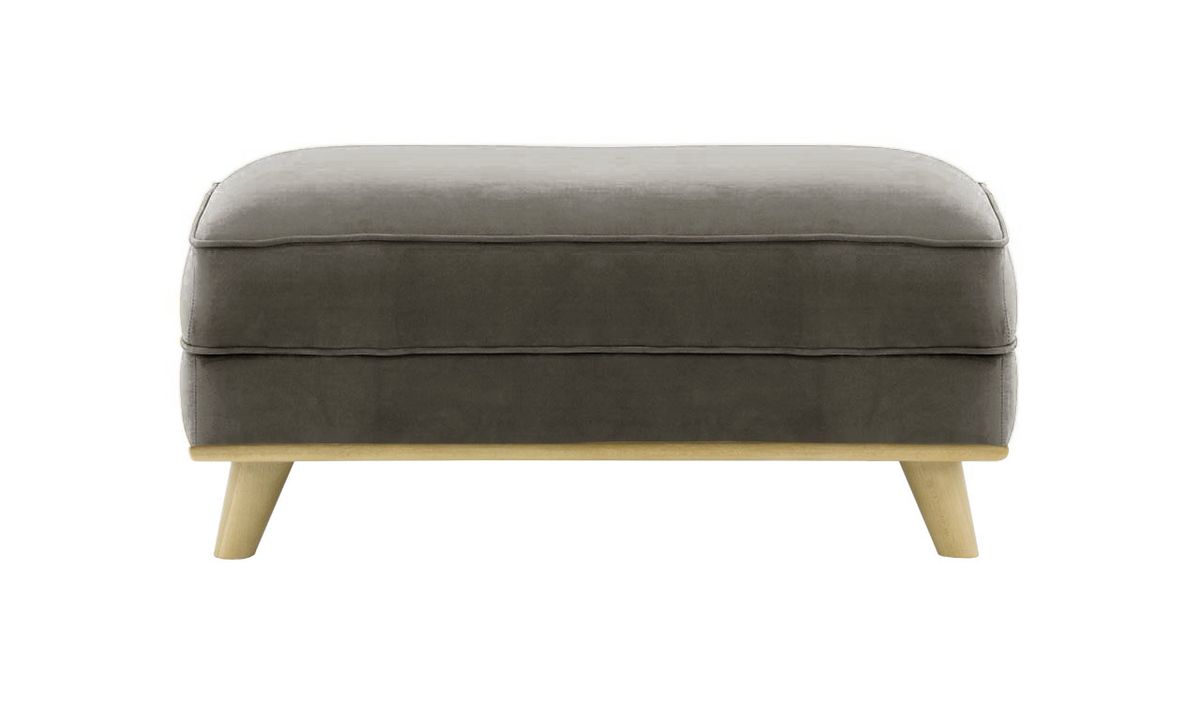 Pouf Farrow, graphite - Velluto 19, Couleur des pieds: Noir wax
