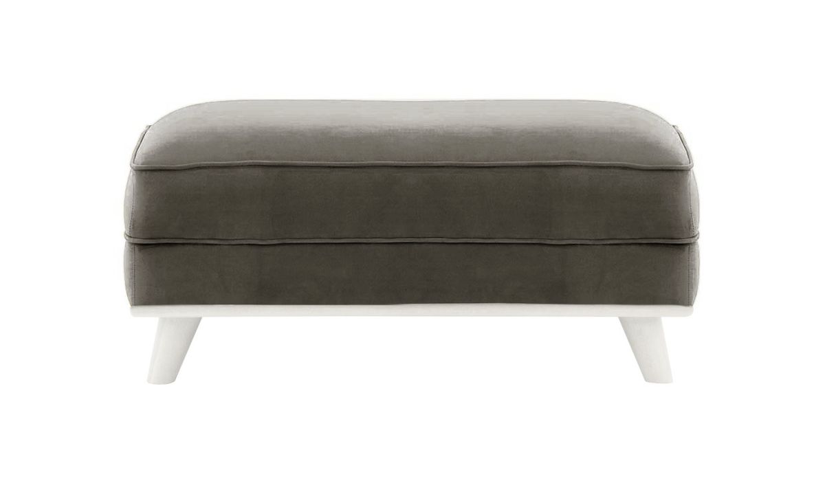 Pouf Farrow, graphite - Velluto 19, Couleur des pieds: Blanc