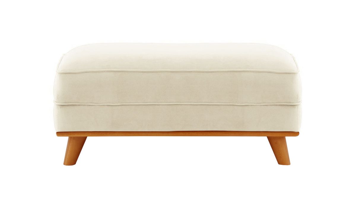 Pouf Farrow, beige clair - Velluto 2, Couleur des pieds: aveo