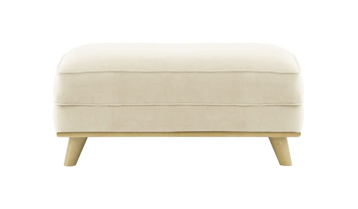 Pouf Farrow, beige clair - Velluto 2, Couleur des pieds: Noir wax