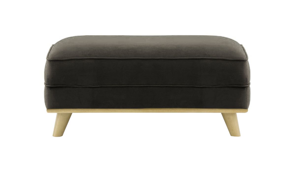 Pouf Farrow, noir - Velluto 20, Couleur des pieds: Noir wax