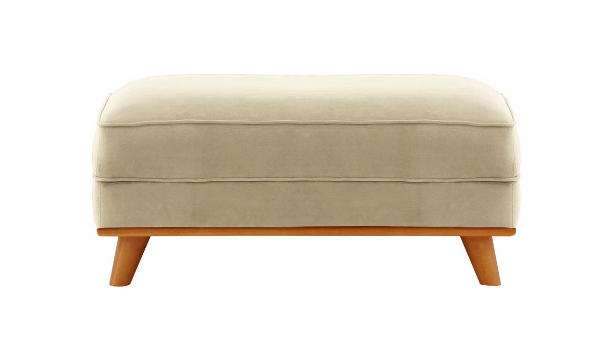 Pouf Farrow, beige - Velluto 3, Couleur des pieds: aveo