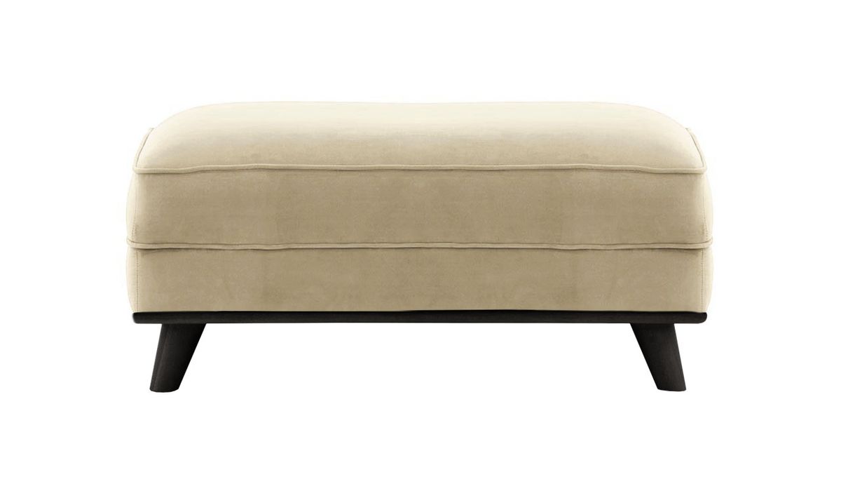 Pouf Farrow, beige - Velluto 3, Couleur des pieds: Noir
