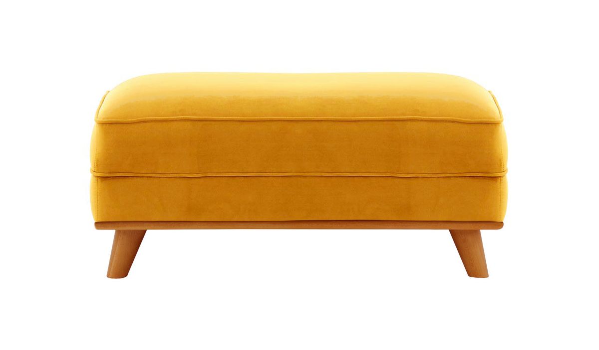 Pouf Farrow, moutarde - Velluto 8, Couleur des pieds: aveo