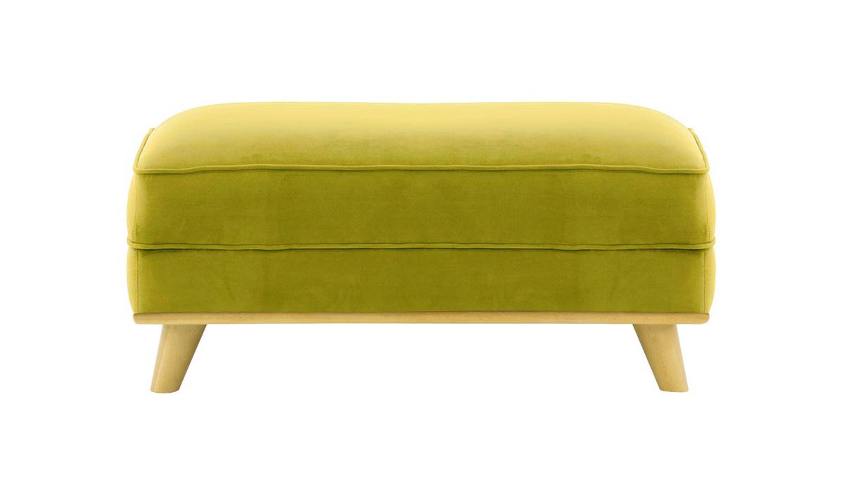 Pouf Farrow, olive - Velluto 9, Couleur des pieds: Chêne clair