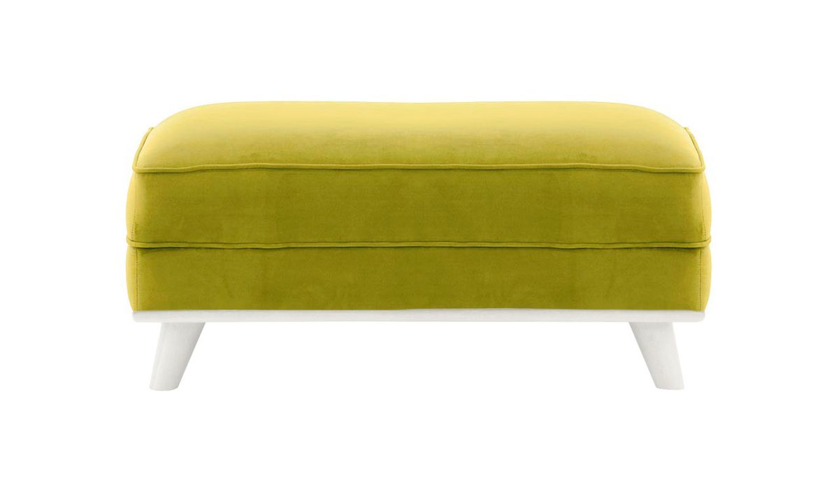 Pouf Farrow, olive - Velluto 9, Couleur des pieds: Blanc
