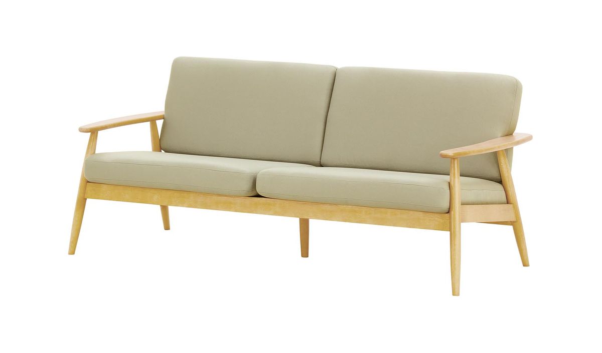 Canapé de jardin trois places Demure Aqua, Kanaria 7002, Couleur des pieds: 8001 Chêne clair