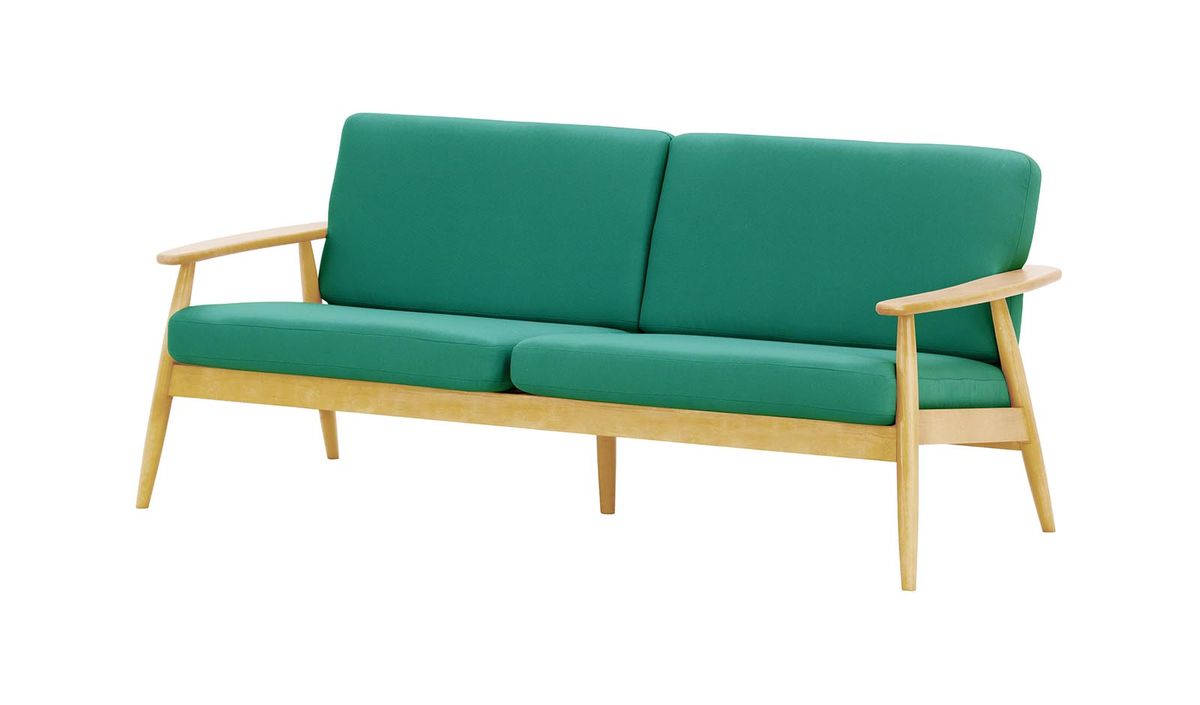 Canapé de jardin trois places Demure Aqua, Kanaria 7020, Couleur des pieds: 8001 Chêne clair