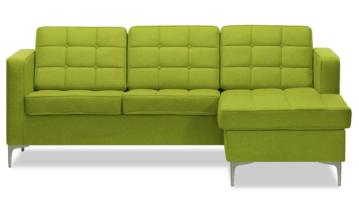Canapé d’angle droit Finn, vert citron - Baku 7