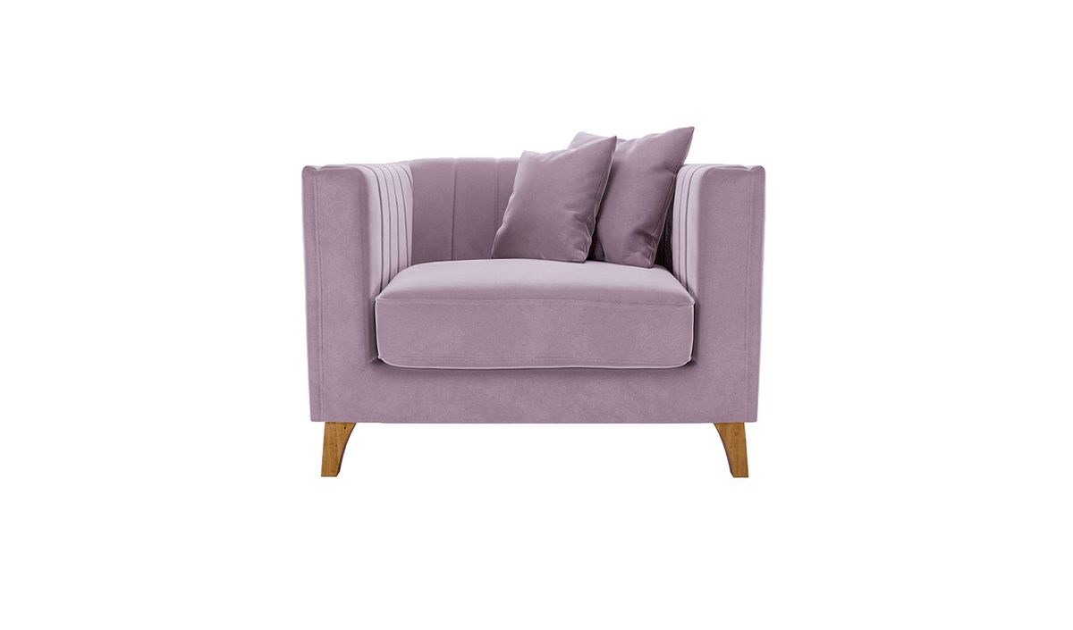 Fauteuil Barra, lila/rose - Velluto 14, Couleur des pieds: aveo