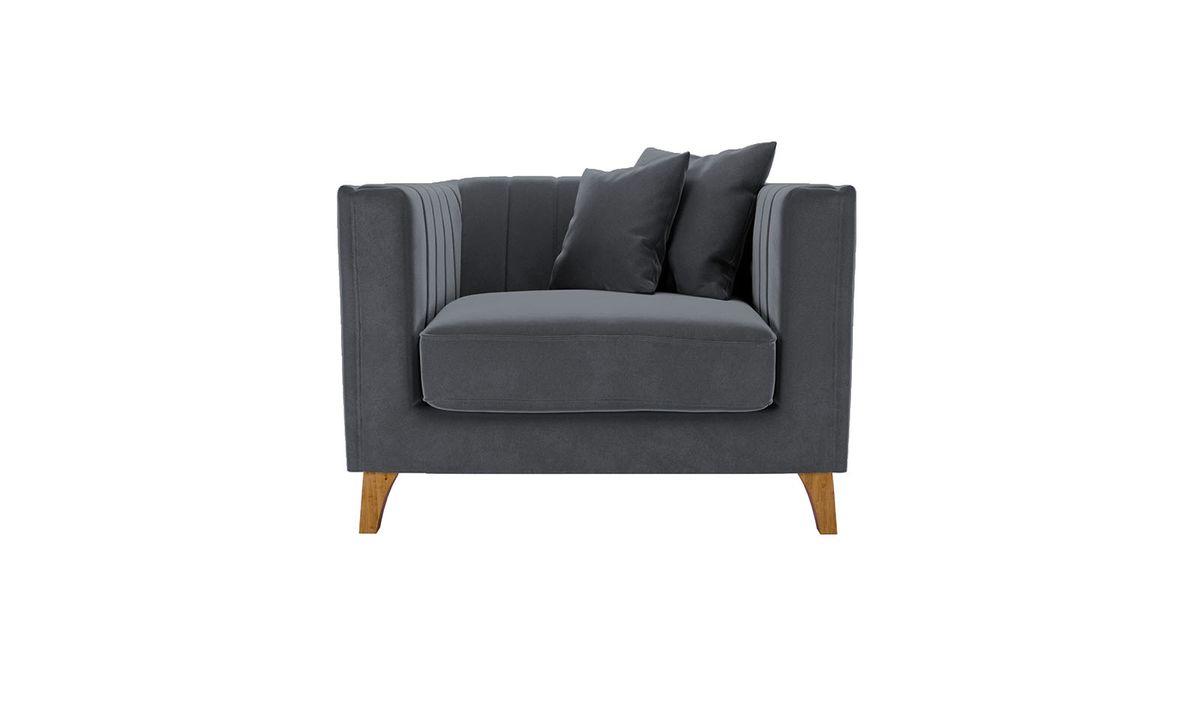 Fauteuil Barra, graphite - Velluto 19, Couleur des pieds: aveo