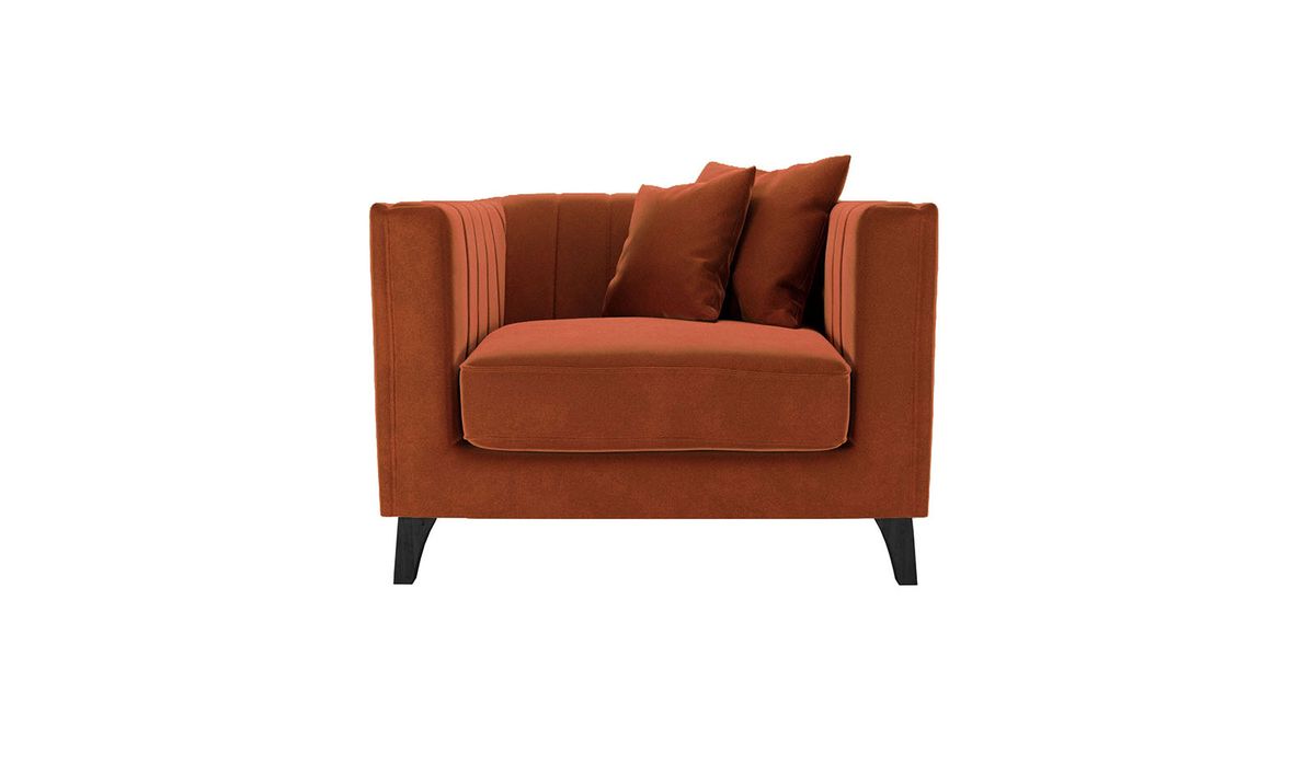 Fauteuil Barra, Velluto 33 - orange rouillé, Couleur des pieds: Noir