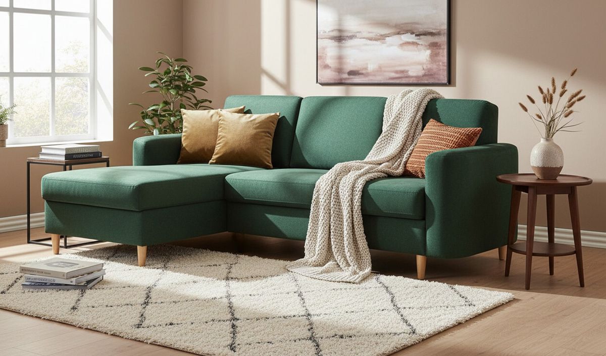 Canapé d’angle Elegance avec fonction lit et coffre de rangement