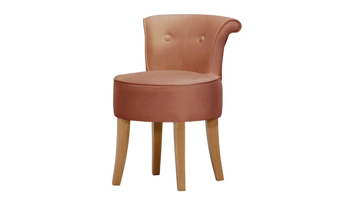 Chaise Barto, rose delavé - Kronos 29, Couleur des pieds: Chêne clair