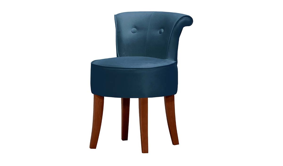 Chaise Barto, bleu foncé - Kronos 9, Couleur des pieds: Chêne foncé