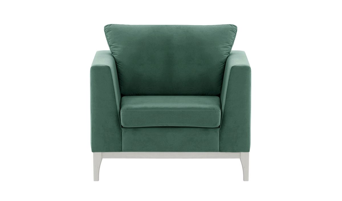 Fauteuil Gosena Wood, bleu - Velluto 12, Couleur des pieds: Blanc