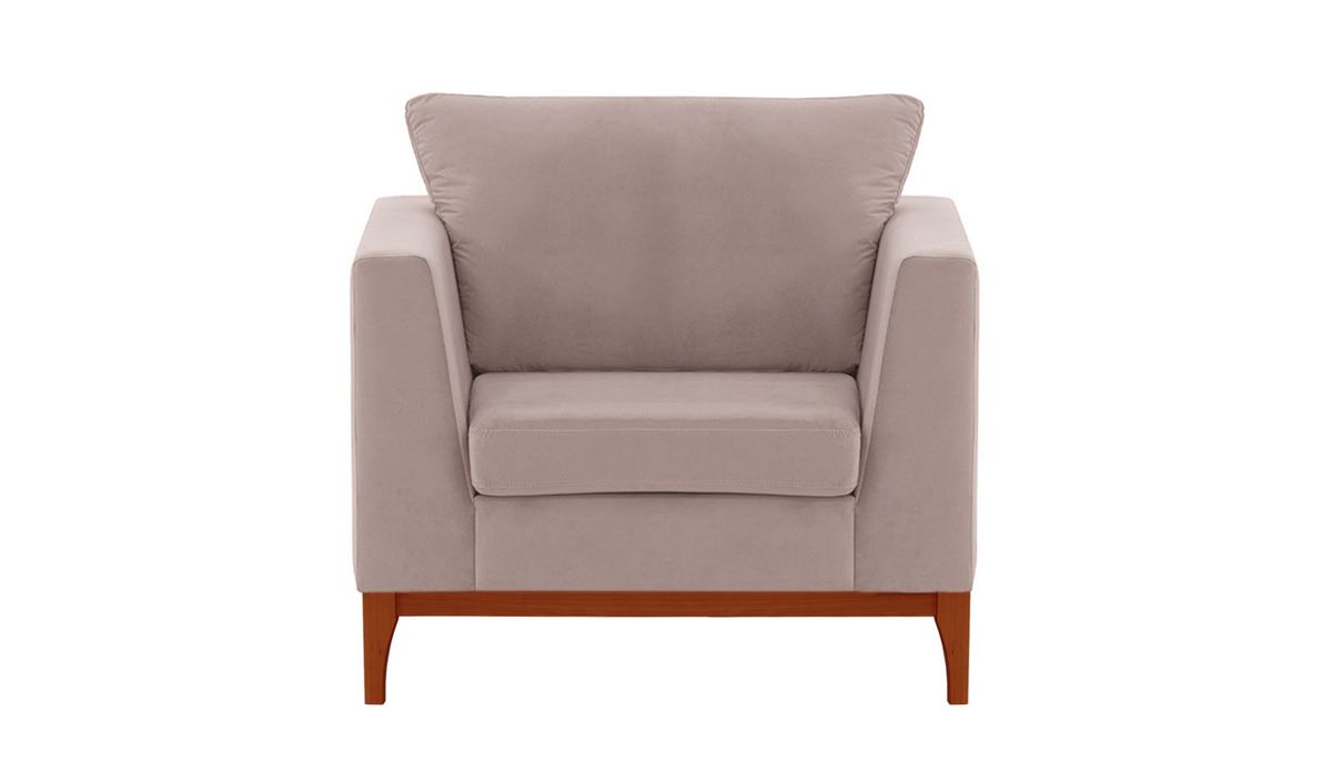 Fauteuil Gosena Wood, lila/rose - Velluto 14, Couleur des pieds: aveo