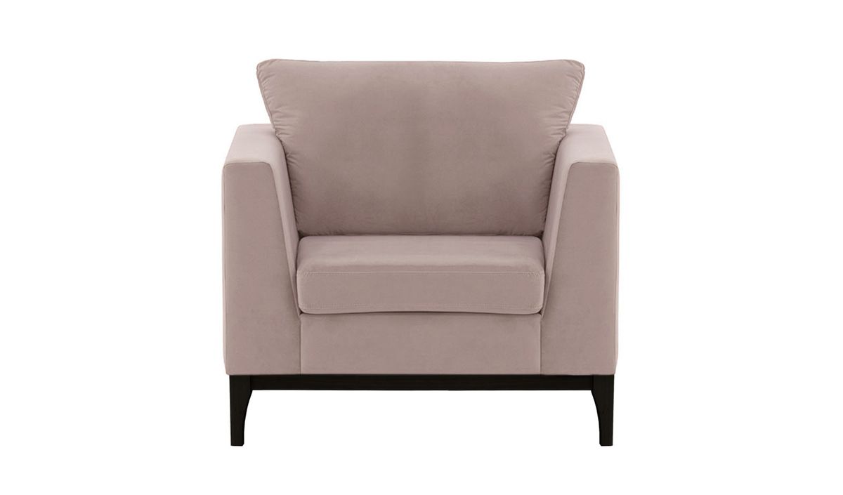 Fauteuil Gosena Wood, lila/rose - Velluto 14, Couleur des pieds: Noir