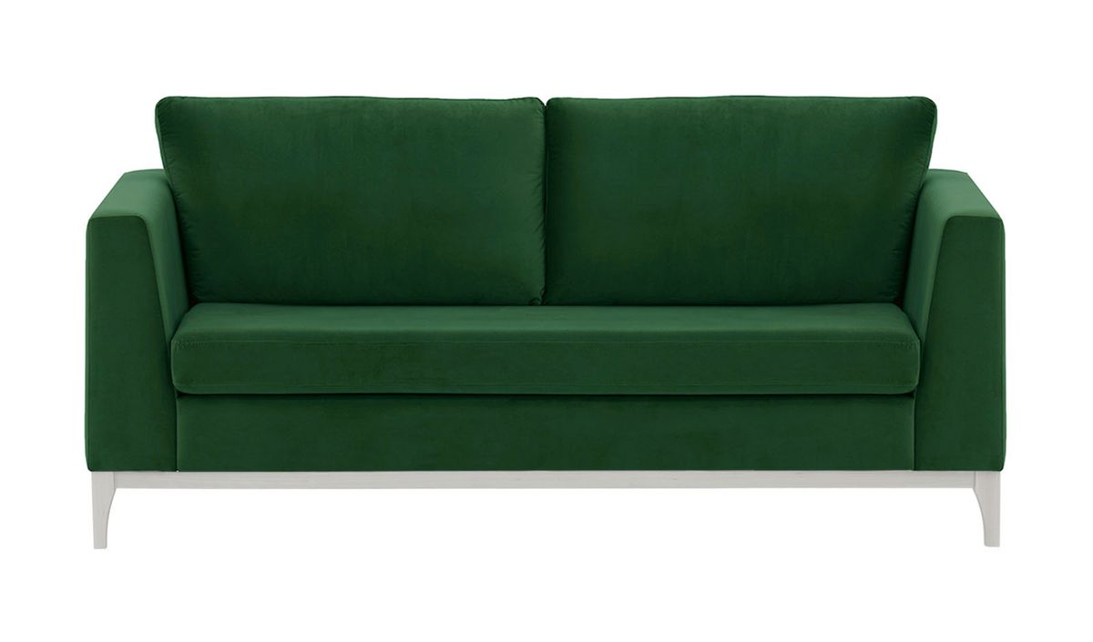 Canapé 2,5 places Gosena Wood, vert foncé - Velluto 10, Couleur des pieds: Blanc