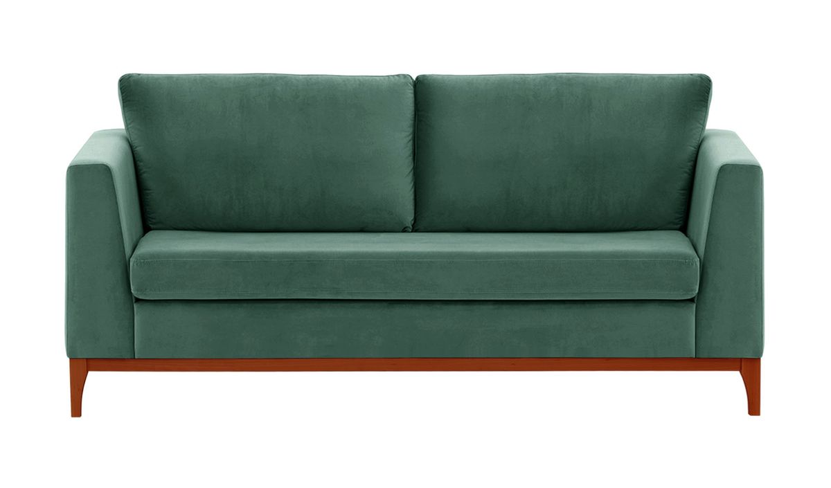 Canapé 2,5 places Gosena Wood, bleu - Velluto 12, Couleur des pieds: aveo