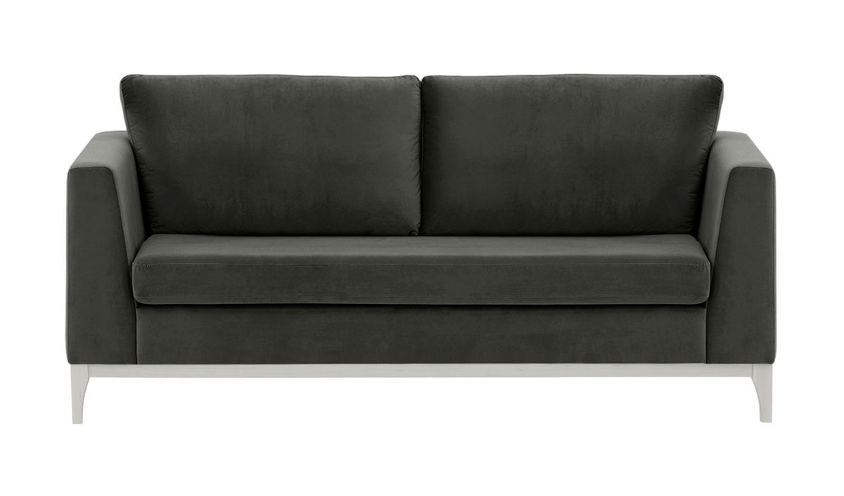 Canapé 2,5 places Gosena Wood, graphite - Velluto 19, Couleur des pieds: Blanc