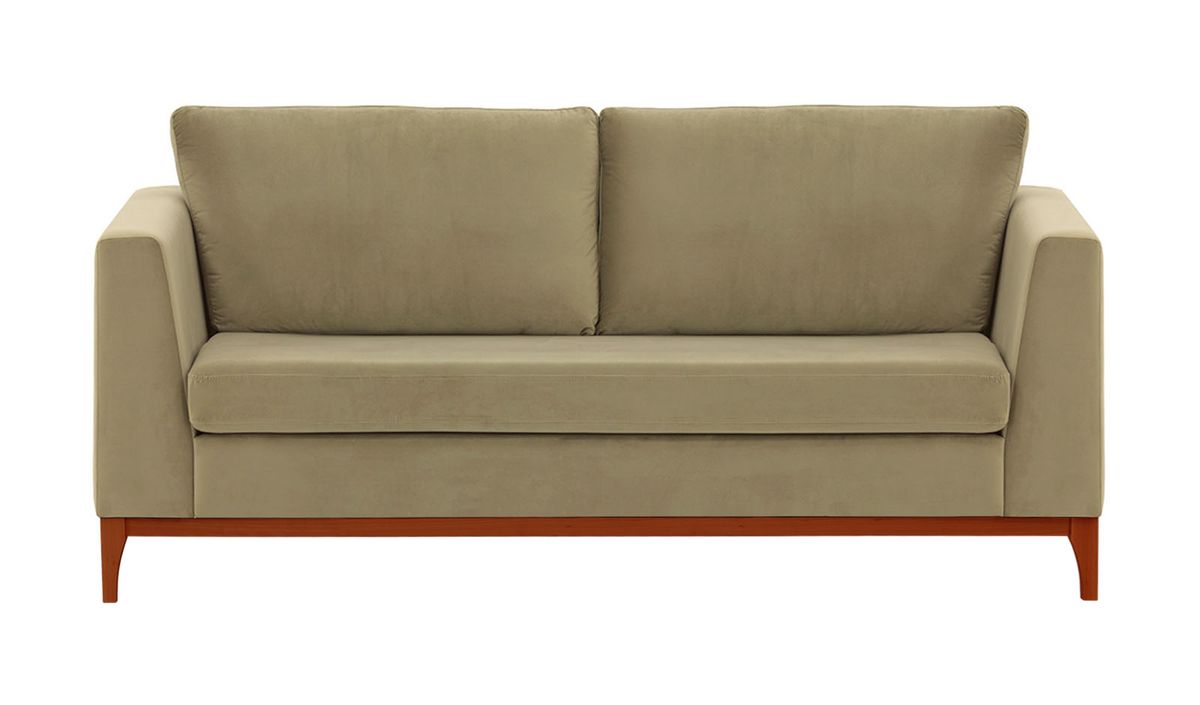 Canapé 2,5 places Gosena Wood, beige - Velluto 3, Couleur des pieds: aveo