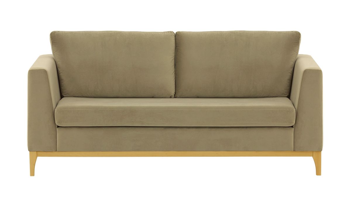 Canapé 2,5 places Gosena Wood, beige - Velluto 3, Couleur des pieds: Chêne clair