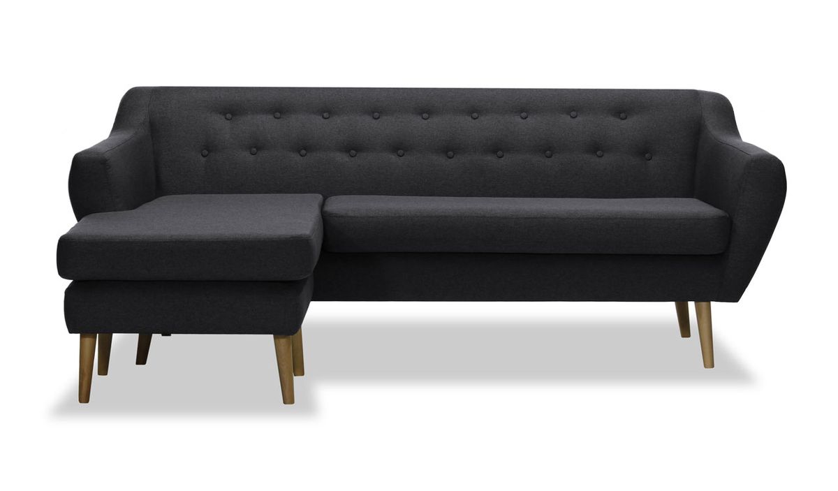 Canapé d’angle polyvalent Varde, gris foncé - Malmo 95
