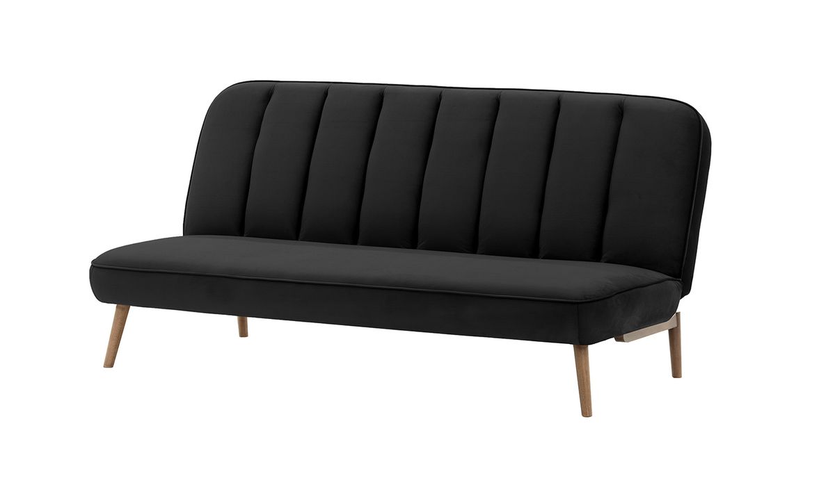 Canapé convertible click-clack Lull, noir - Velluto 20, Couleur des pieds: Noir wax
