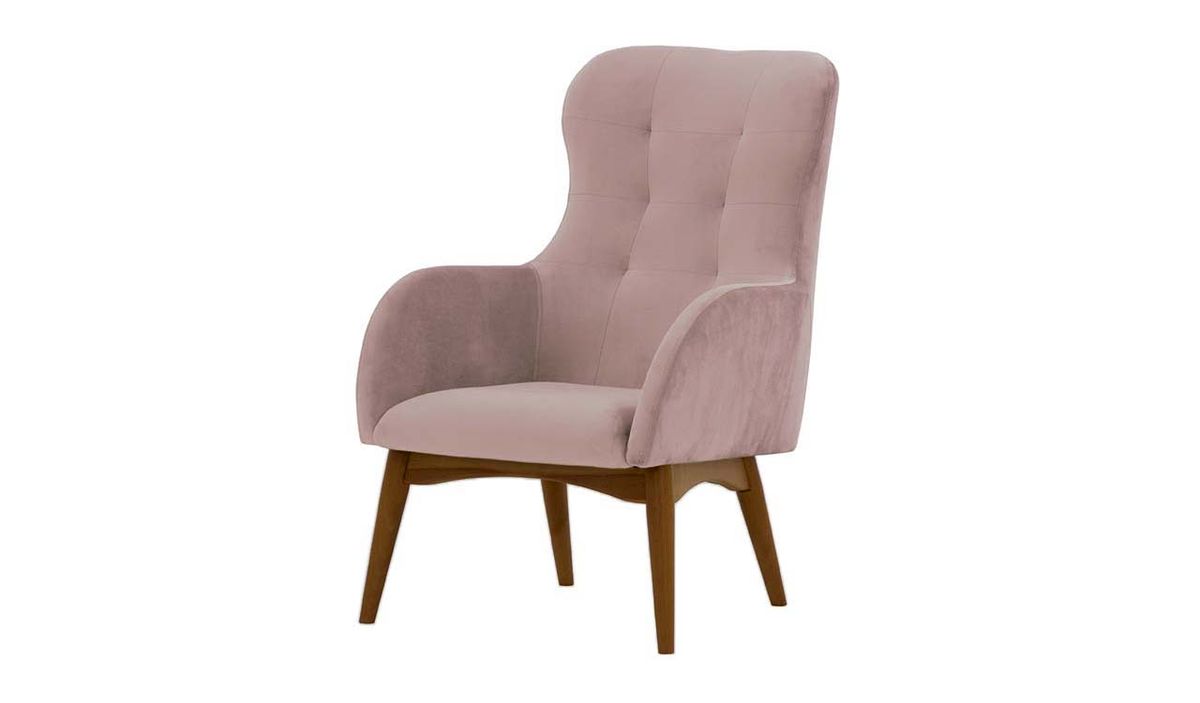 Fauteuil à oreilles Hollis, lila/rose - Velluto 14