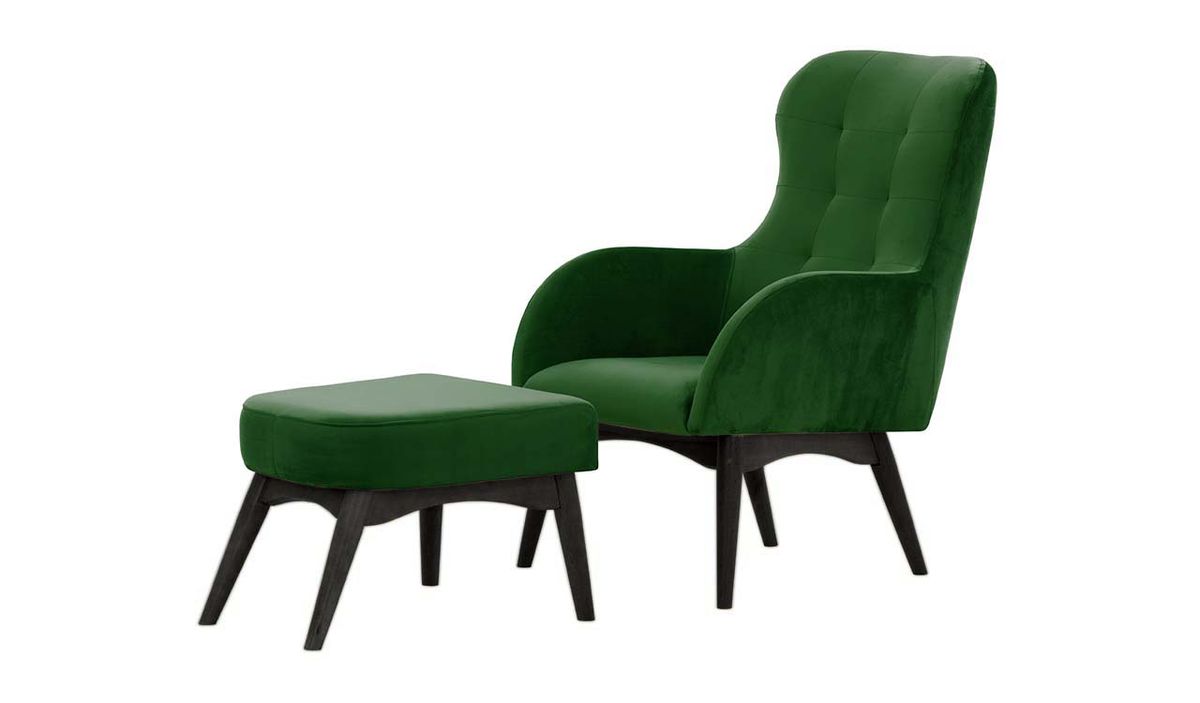 Fauteuil à oreilles avec repose-pied Hollis — vue 5