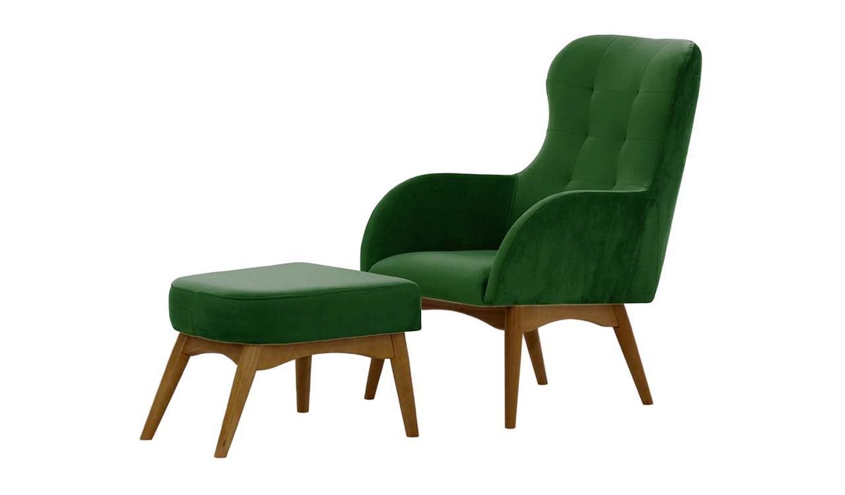 Fauteuil à oreilles avec repose-pied Hollis — vue 4