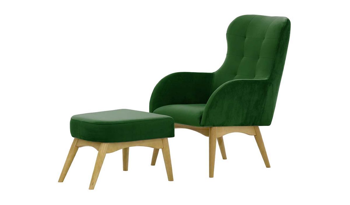 Fauteuil à oreilles avec repose-pied Hollis — vue 6