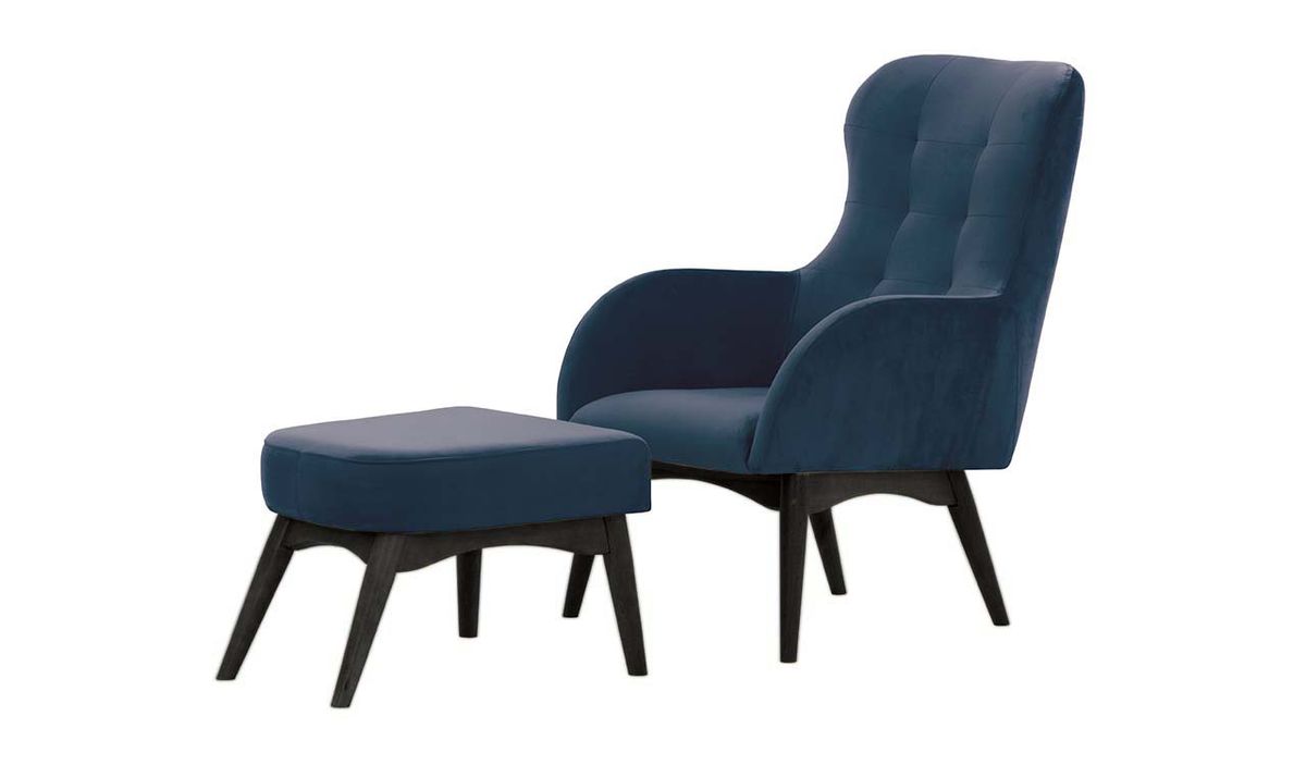 Fauteuil à oreilles avec repose-pied Hollis